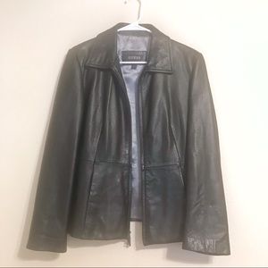 GUESS leather black jacket L